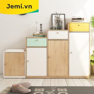 Tủ Giày Đẹp, Tủ Giày Giá Rẻ Với Thiết Kế Mới, Tủ Giày Xám Xanh Tam Cấp TGXX02